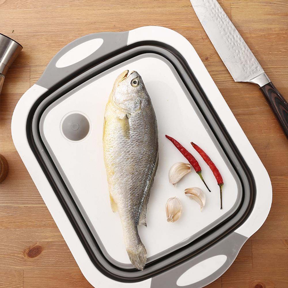 Tabla de picar 3 en 1 Plegable Almacenamiento Colador Cocina - Tienvir