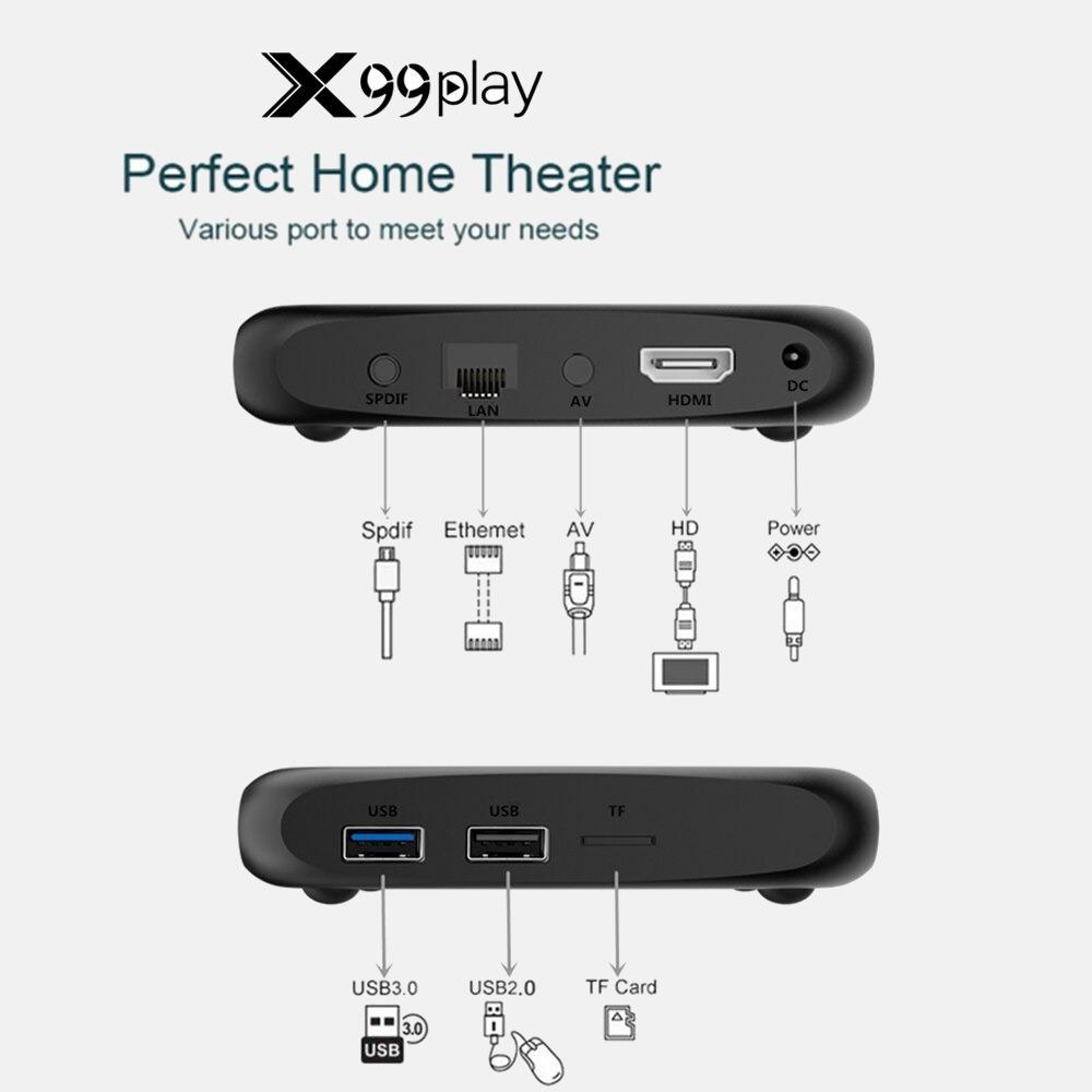 Tv Box X99 Play 4K Android 10 64GB 4 RAM Smart tv