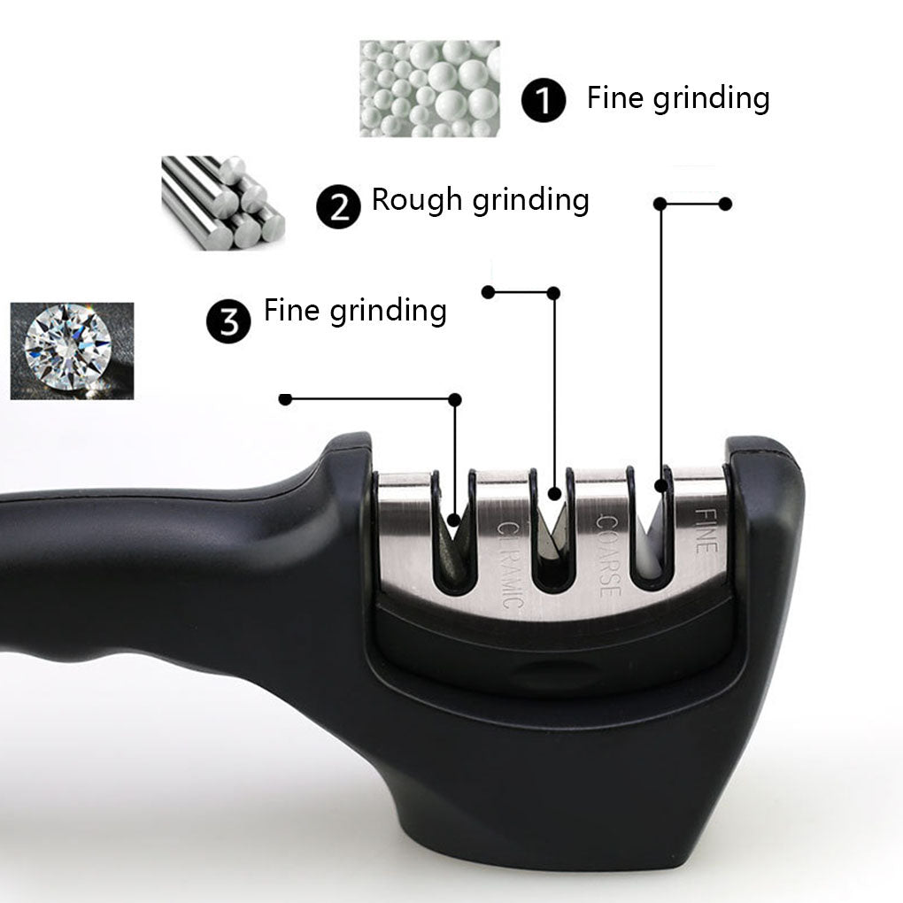 Afilador de Cuchillos Profesional de 3 Fases Ergonómico