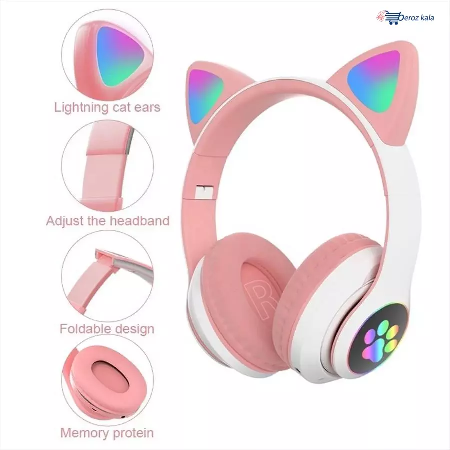 Diadema Bluetooth con Orejas de Gato RGB VZV-28M Color Variado