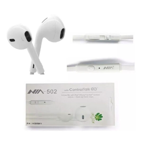 Aud fonos Manos Libres Blanco Negro NIA 502 Control de Volumen y