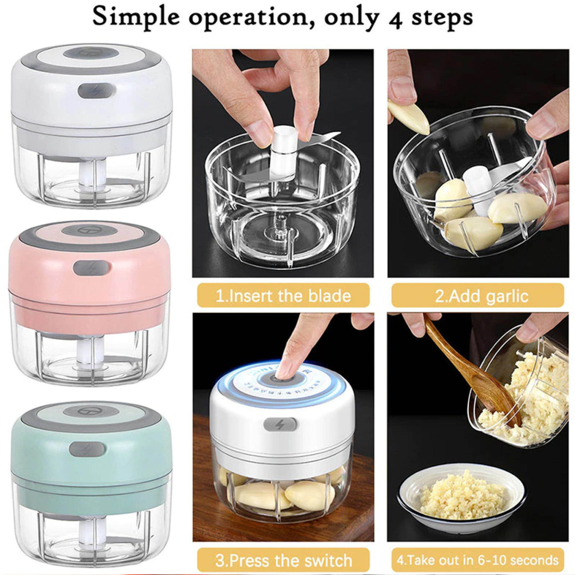 Picadora Inteligente Multiusos Recargable de Cocina