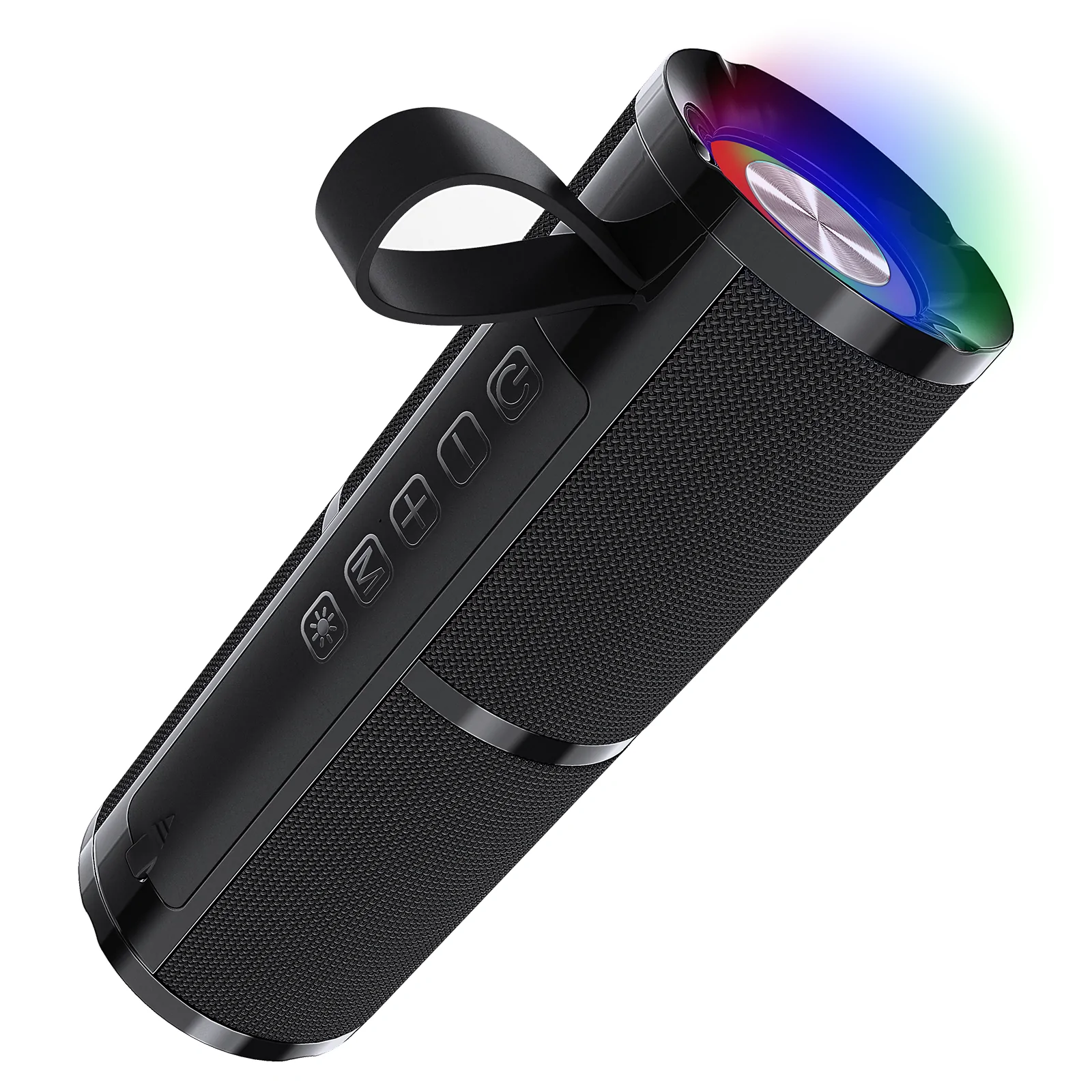 Parlante Bluetooth Negro/Rojo con Luces BOC060