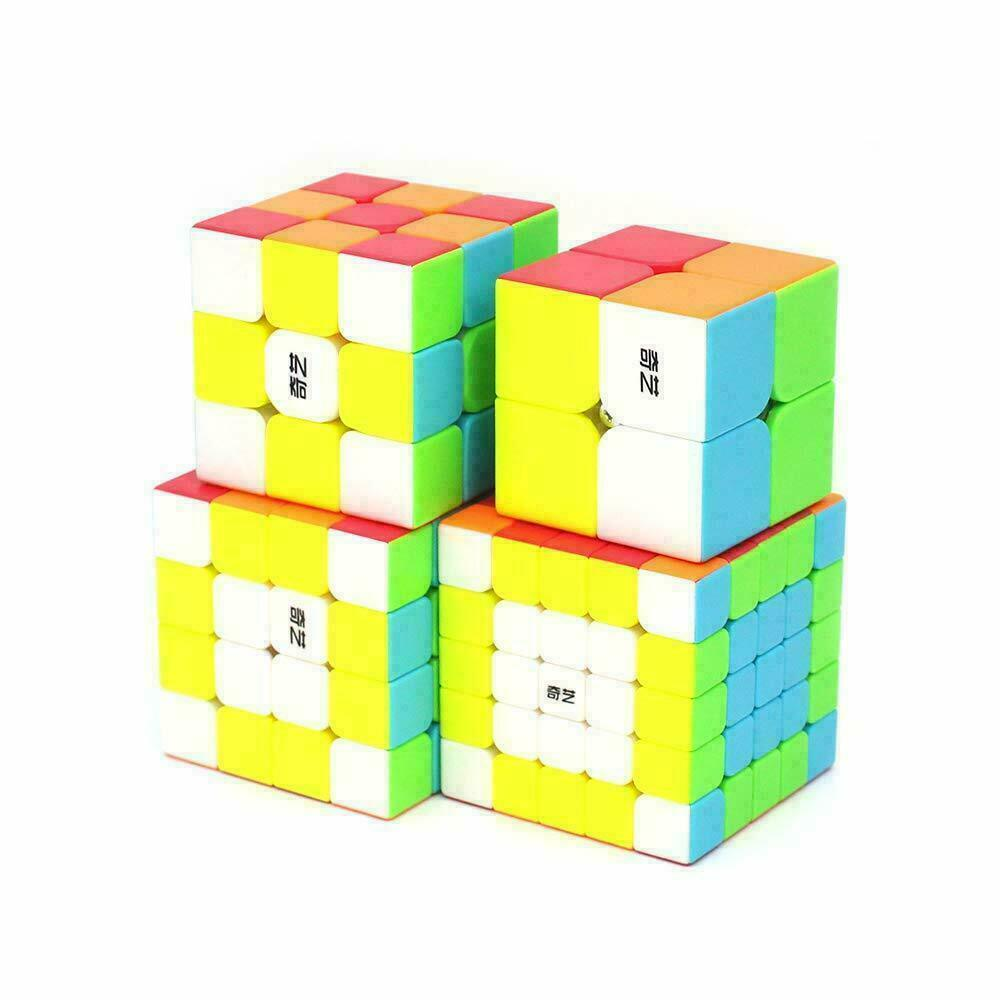 Kit Cubo Mágico Qiyi 2x2 + 3x3 + 4x4 + 5x5 Stickerless 