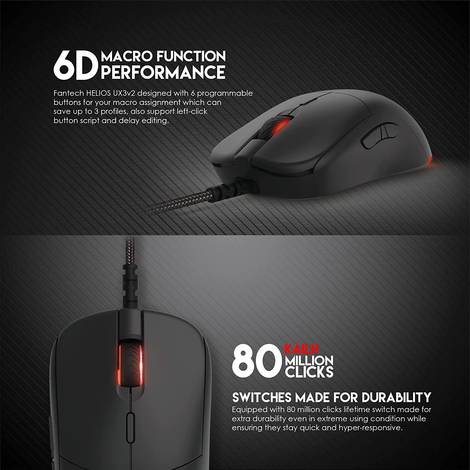 Mouse Gamer DPI Ajustable 7 Botones Fantech Helios UX3 V2