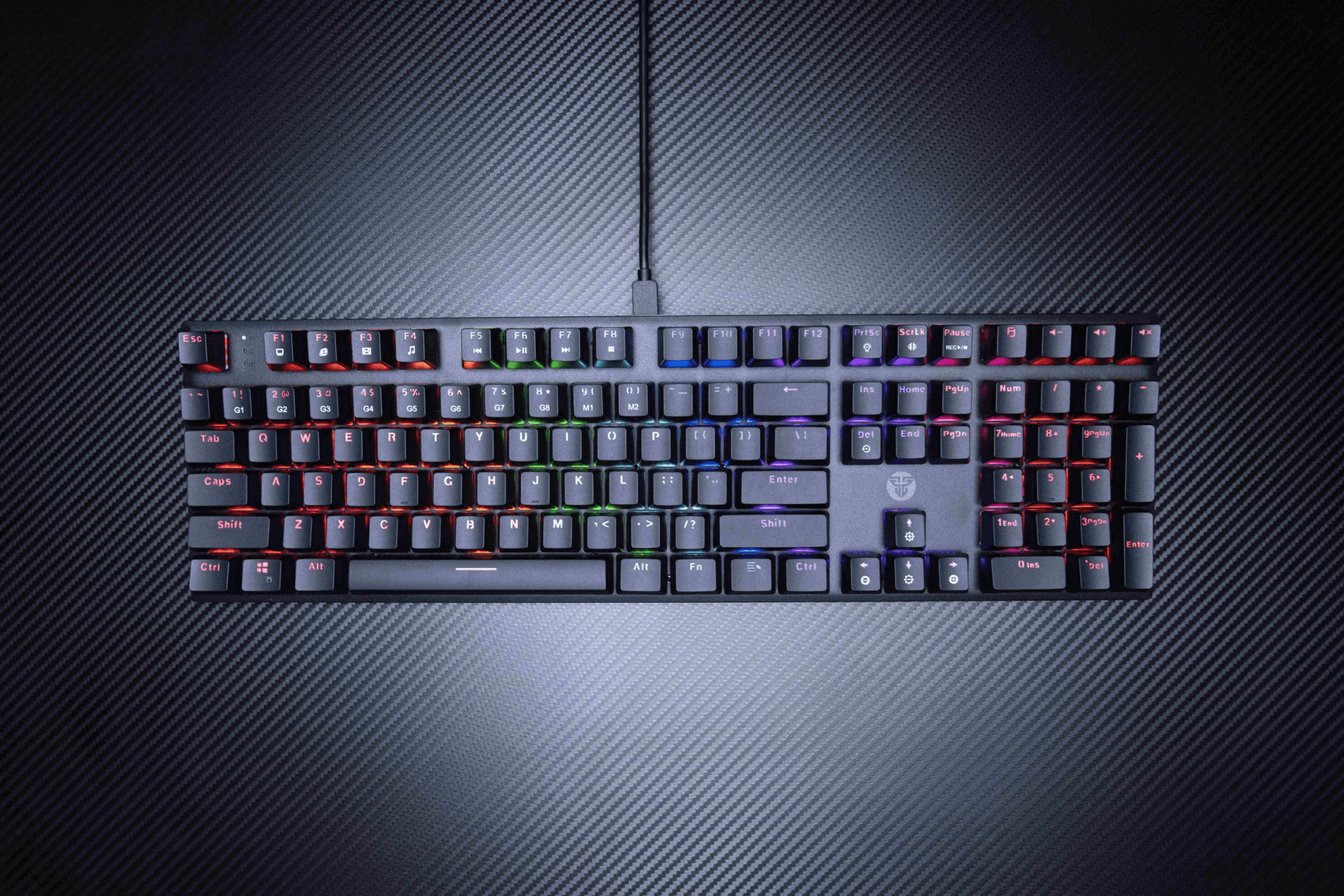Teclado Mecánico RGB Gamer Tipo C Switch Azul Fantech Maxfit MK855