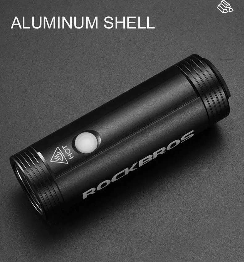 Luz Bicicleta 4 Modos de Luz Rockbros 2000mAh R1-400