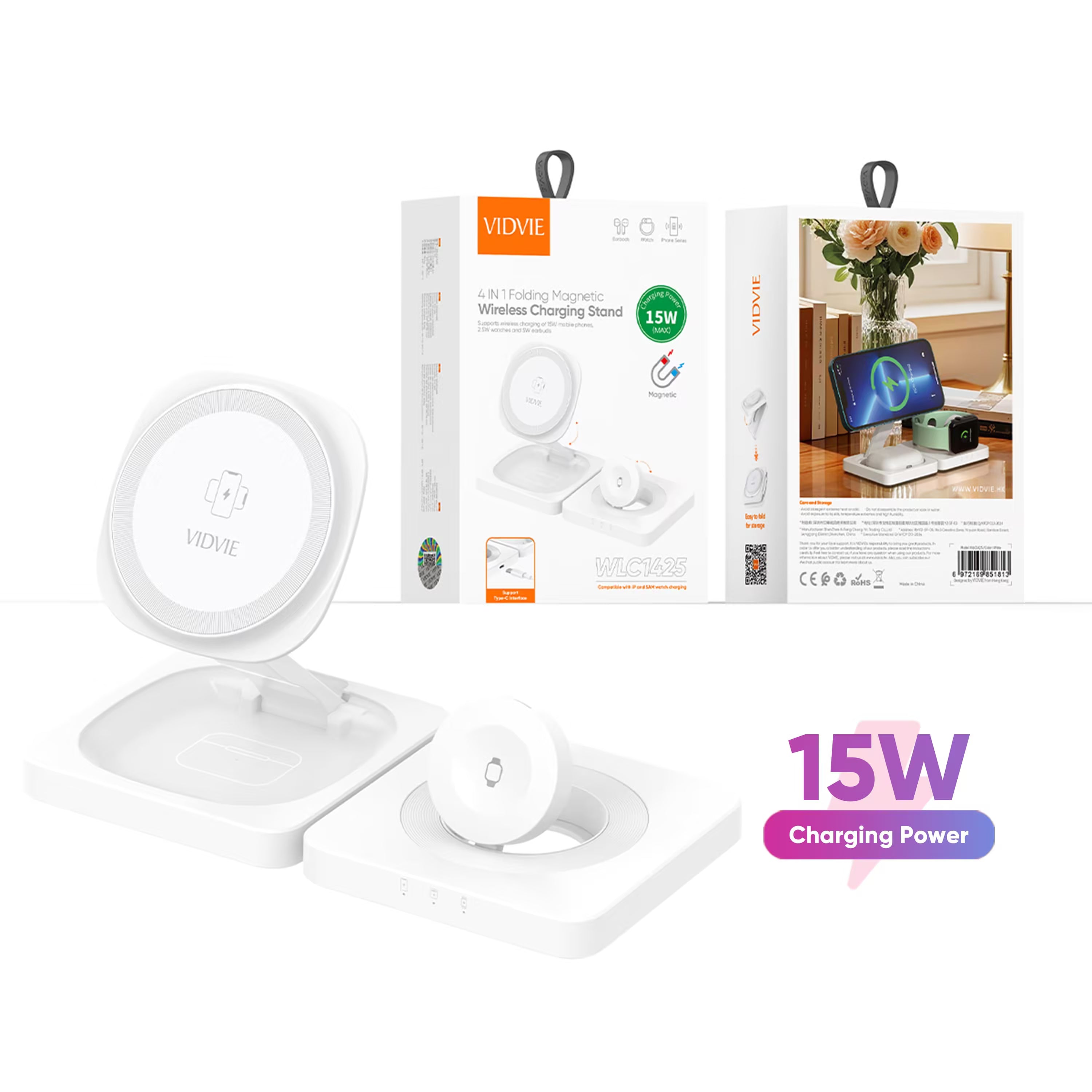 Vidvie WLC 1425 – Base de Carga Inalámbrica Rápida