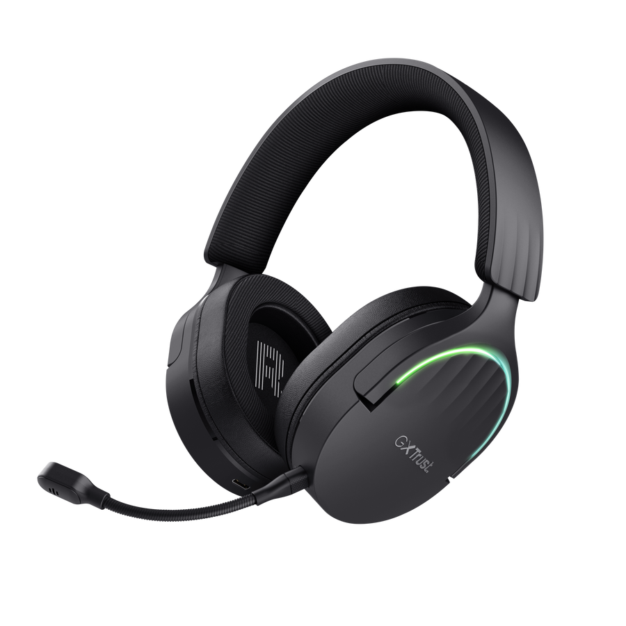 Auriculares Gamer Trust Fayzo Wireless (GXT 491) – 50 mm • 7.1 Virtual • Dual Wireless • RGB
