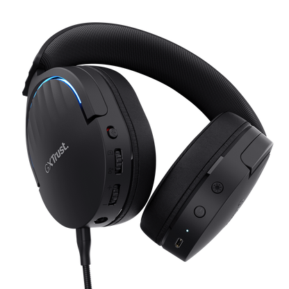 Auriculares Gamer Trust Fayzo Wireless (GXT 491) – 50 mm • 7.1 Virtual • Dual Wireless • RGB