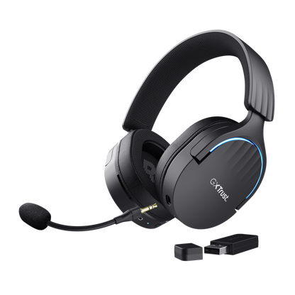 Auriculares Gamer Trust Fayzo Wireless (GXT 491) – 50 mm • 7.1 Virtual • Dual Wireless • RGB