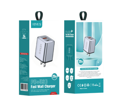 Cargador de Pared USB + Tipo C Dual  20W Vidvie QA21 - Tienvir