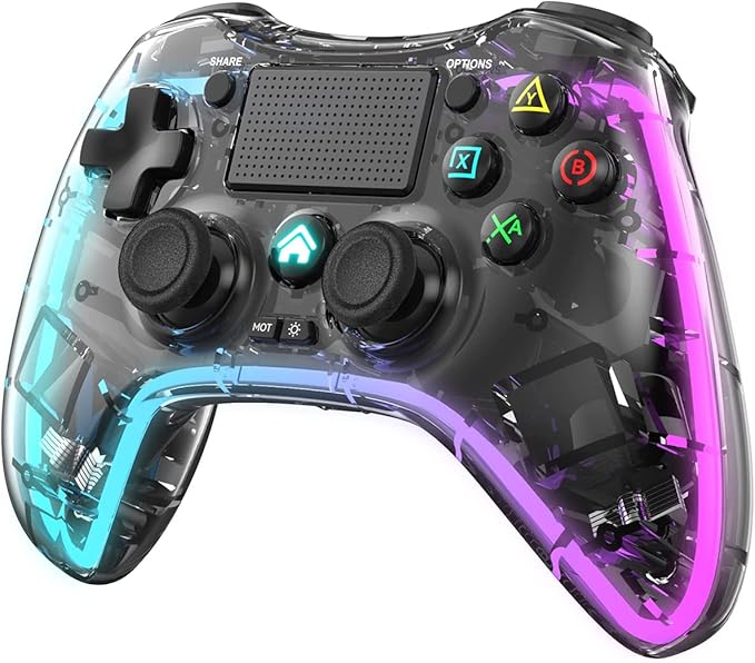 Control Inalámbrico Transparente RGB para PS4