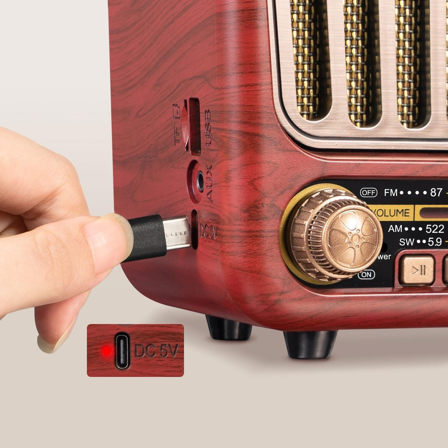 Radio Vintage AM y FM Parlante Bluetooth Recargable M-2012BT