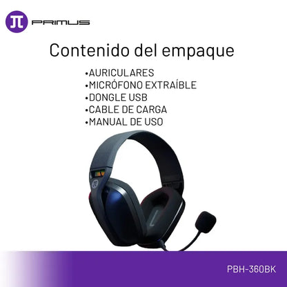 Diadema Gamer Alámbrica e Inalámbrica, Multiplataforma - Primus Arcus 360BT