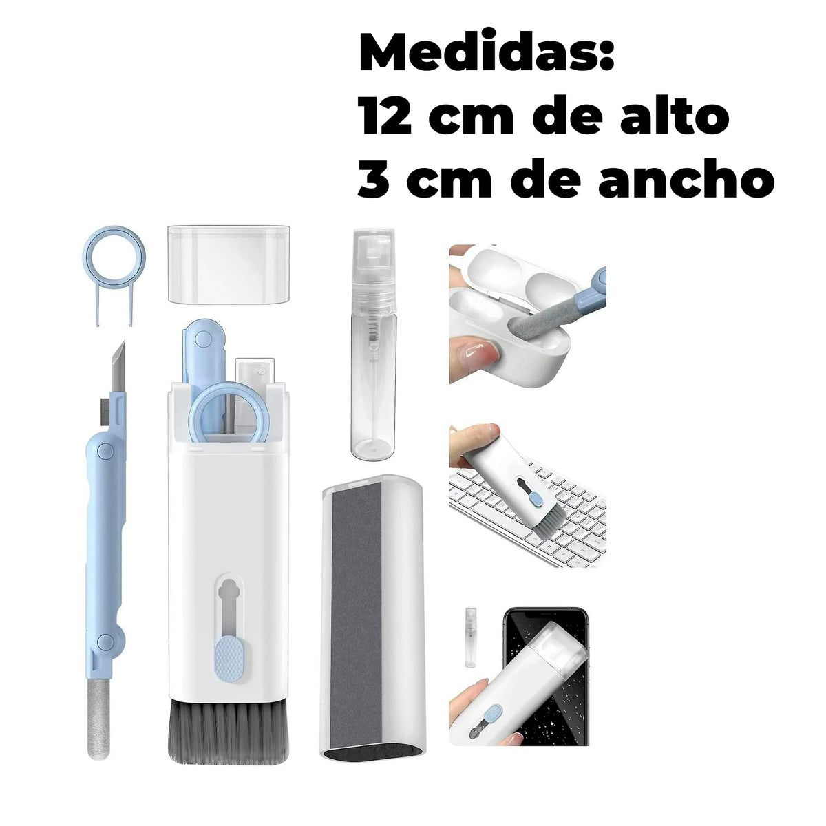 Kit de Limpieza 7 en 1 para Audífonos, Teclados y Celulares - Tienvir