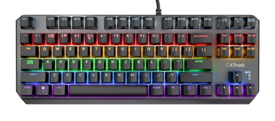 TECLADO MECANICO 80% GAMER TRUST GXT 834 CALLAZ TKL SWICH ROJO - Tienvir