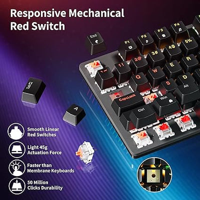 Teclado Mecánico 100% Switches Rojos - Newmen GM325 PRO - Tienvir
