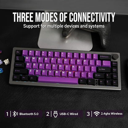 Epomaker EK68 – Teclado Mecánico 65% Gasket-Mount • Triple Conectividad