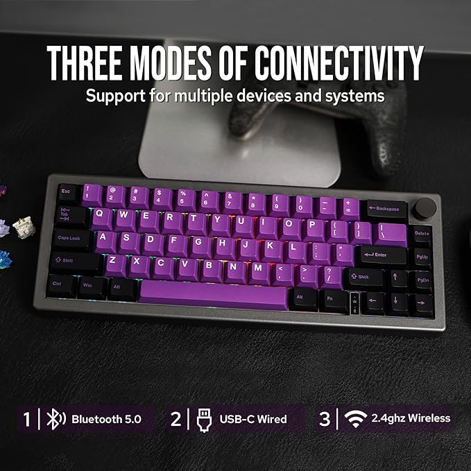 Epomaker EK68 – Teclado Mecánico 65% Gasket-Mount • Triple Conectividad