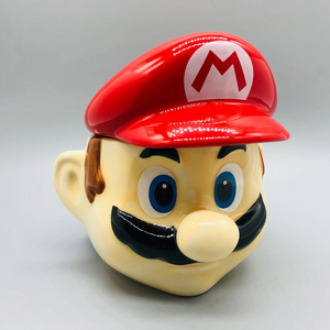 Mug Rostro Mario Bros con Tapa