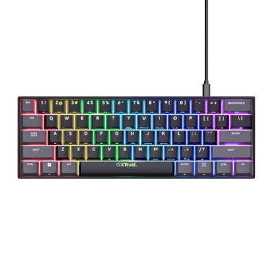 TECLADO MECANICO GAMER TRUST GXT 867 ACIRA MECANICO 60% NEGRO SWICH ROJO - Tienvir