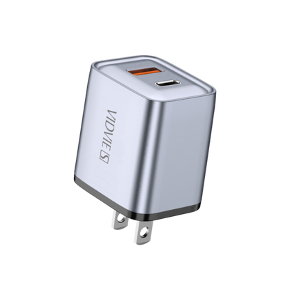 Cargador de Pared USB + Tipo C Dual  20W Vidvie QA21