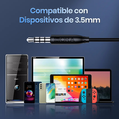 AUT123 Auriculares internos con cable y micrófono - Tienvir