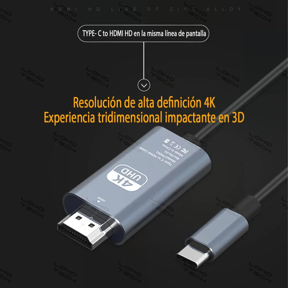 Adaptador Tipo C a HDMI – Conexión Rápida y en Alta Definición