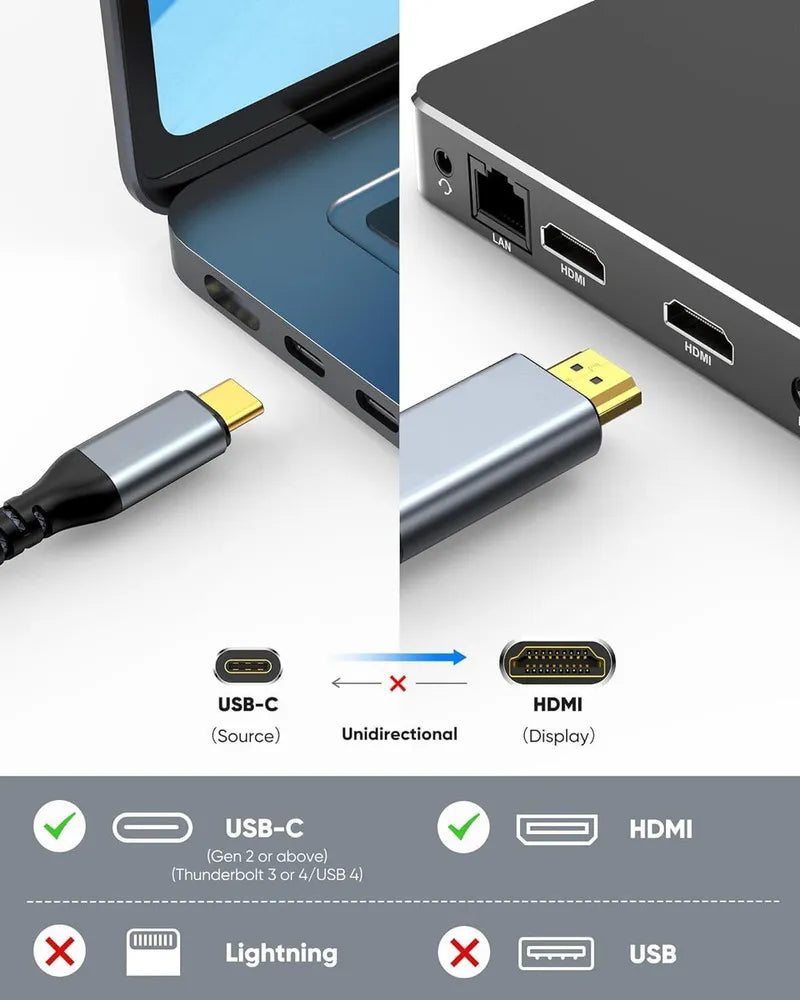 Adaptador Tipo C a HDMI – Conexión Rápida y en Alta Definición