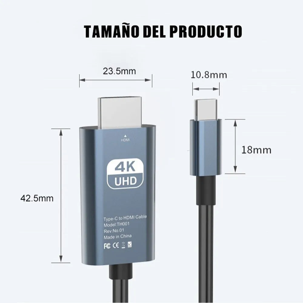 Adaptador Tipo C a HDMI – Conexión Rápida y en Alta Definición