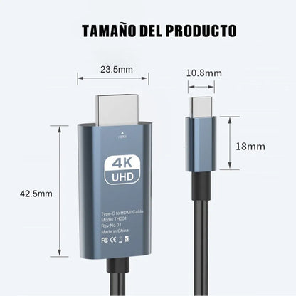 Adaptador Tipo C a HDMI – Conexión Rápida y en Alta Definición