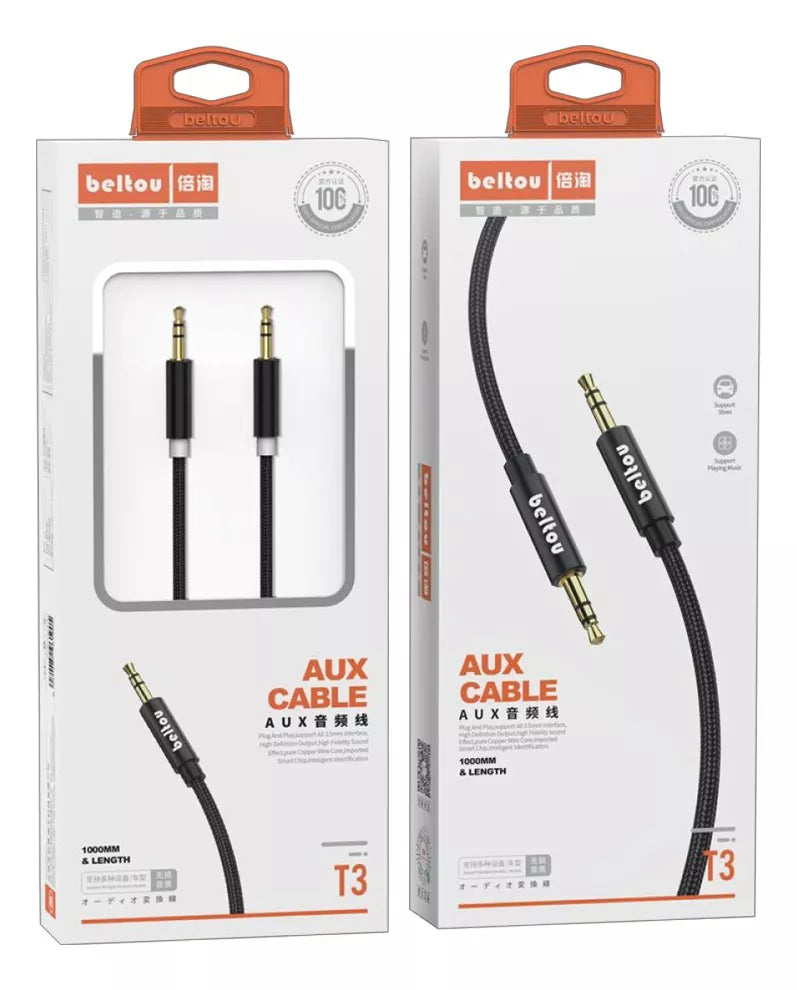 Cable Auxiliar 3.5 mm Beltou: Sonido HD Universal
