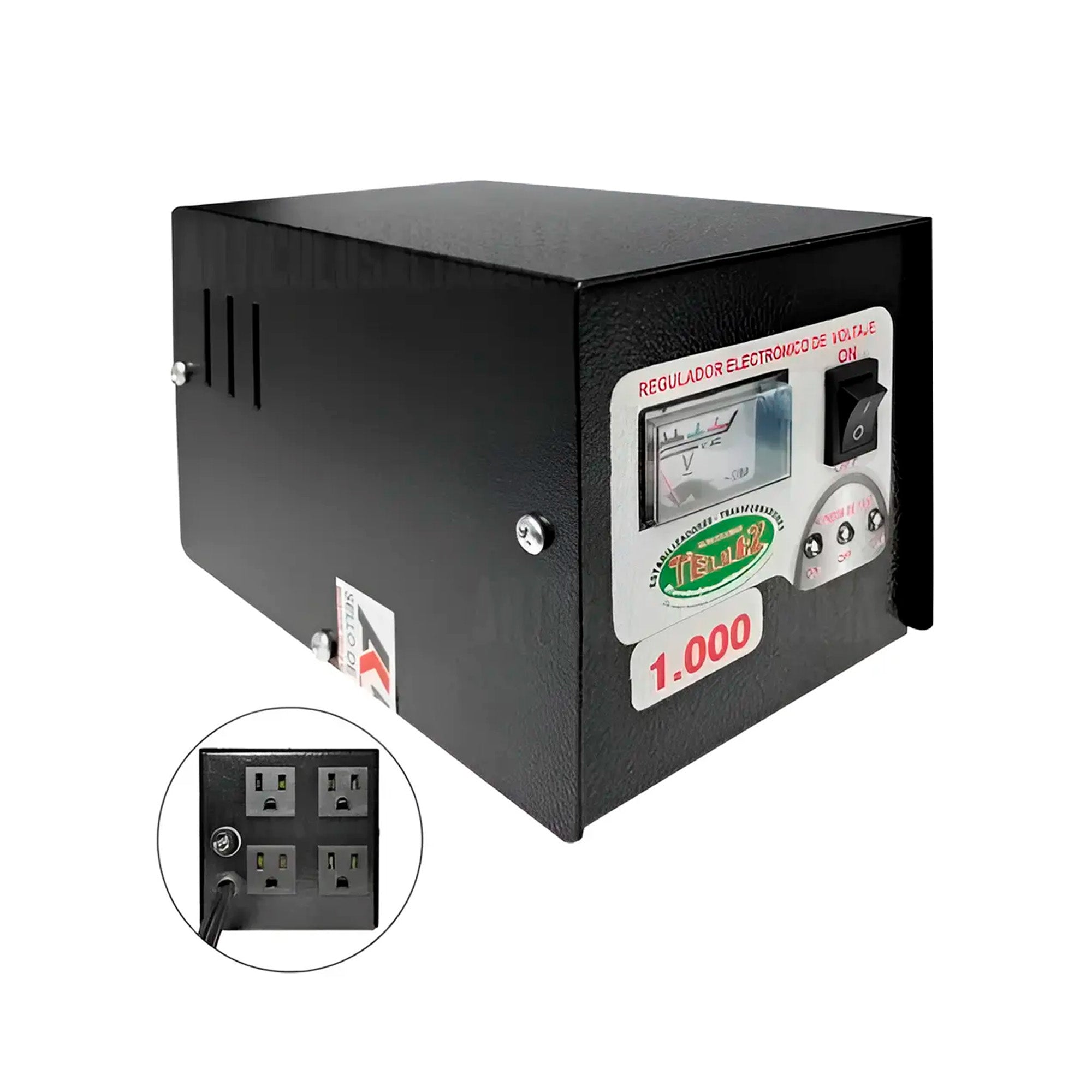Estabilizador de Voltaje 1000W con 4 Tomas de Salida - Tienvir