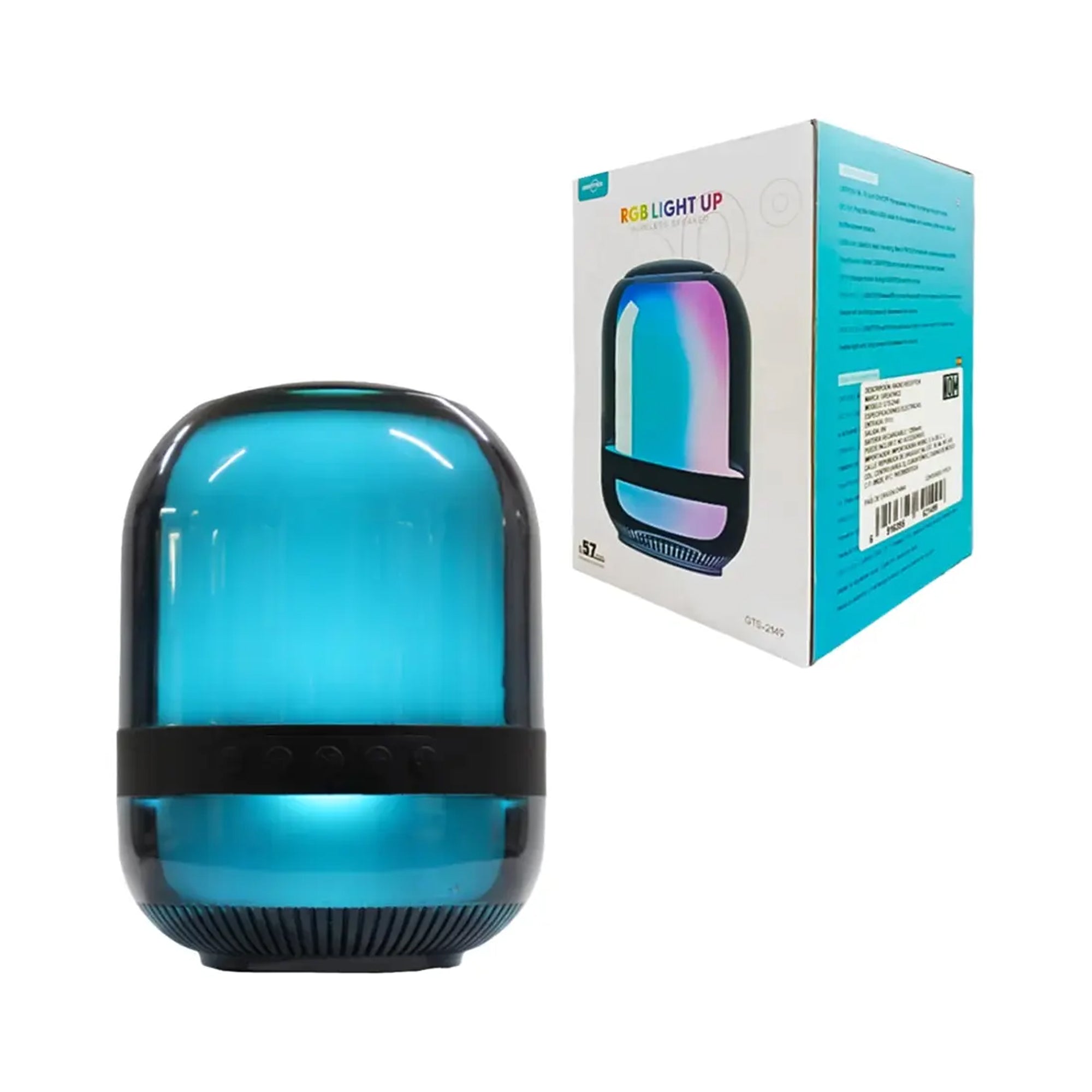 Parlante Bluetooth GTS-2149 Recargable con Luces RGB y Sonido Estéreo