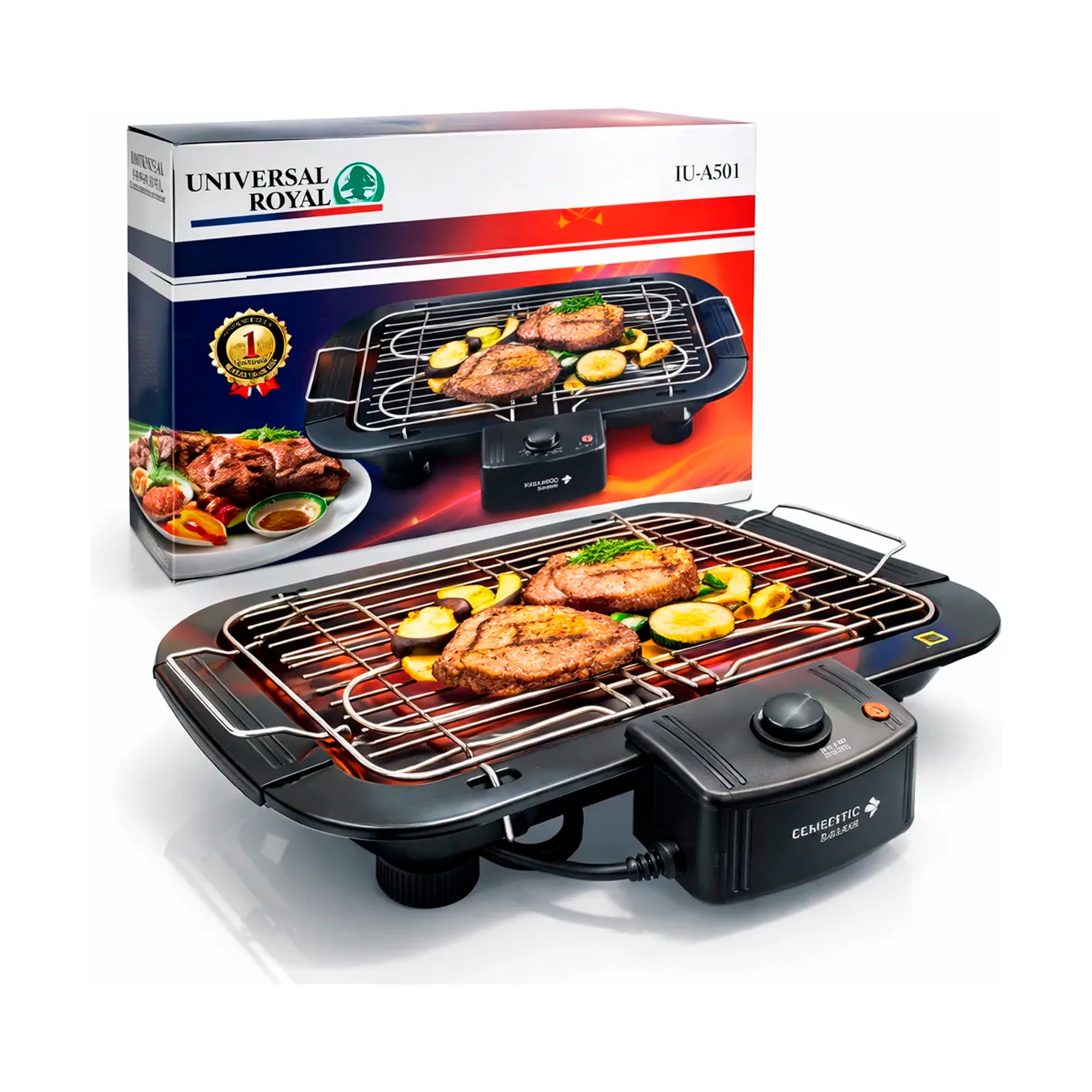 Parrillera Eléctrica Universal Royal IU-AS01 Antiadherente 2000W