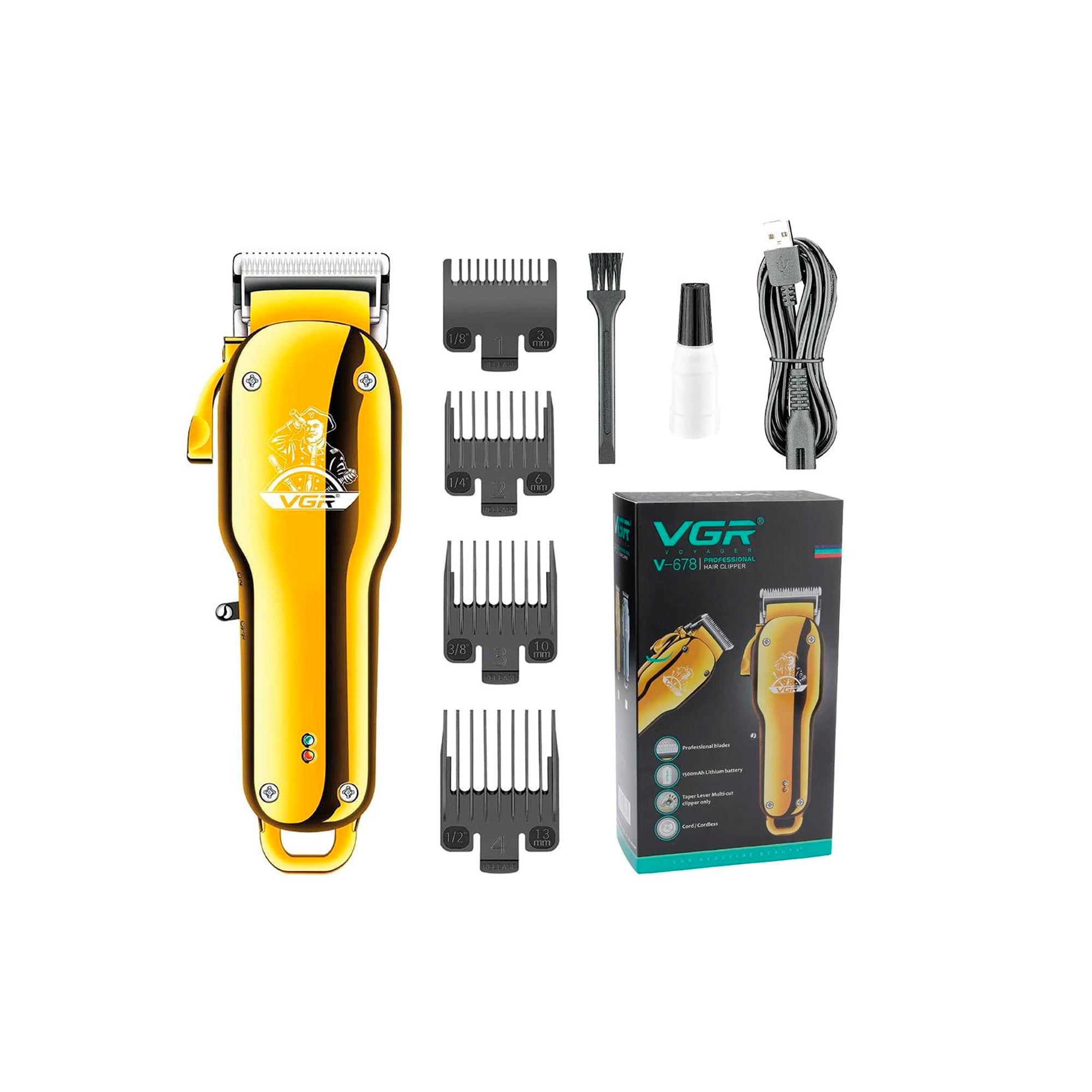 Máquina de Corte peluquera VGR V-678 Recargable – Profesional Cabello y Barba - Tienvir