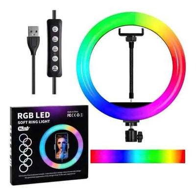 Aro de Luz LED 26 cm USB con Soporte para Celular – 3 Tonos de Luz