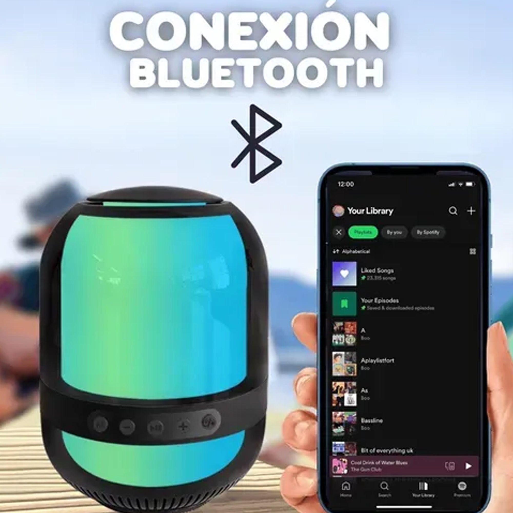 Parlante Bluetooth GTS-2149 Recargable con Luces RGB y Sonido Estéreo