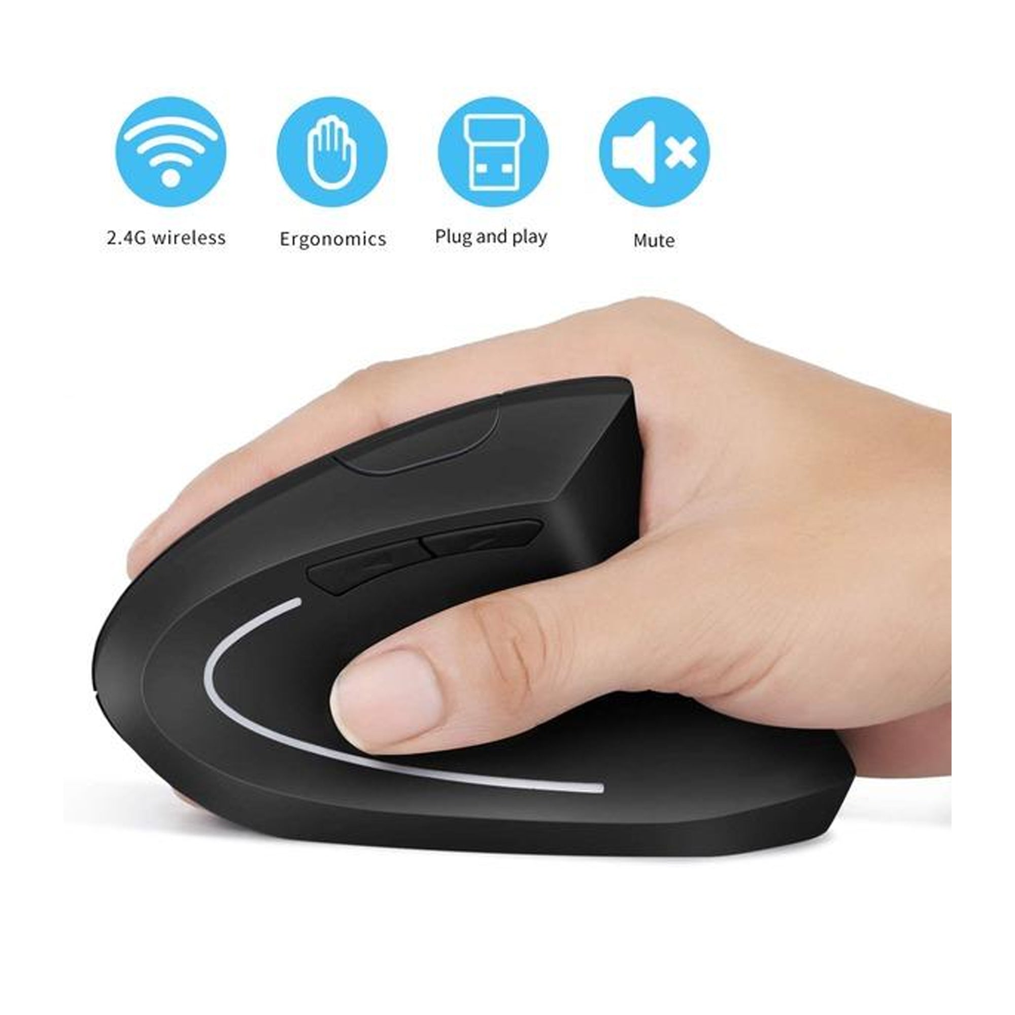 Mouse Ergonómico Inalámbrico Vertical 2.4 GHz USB