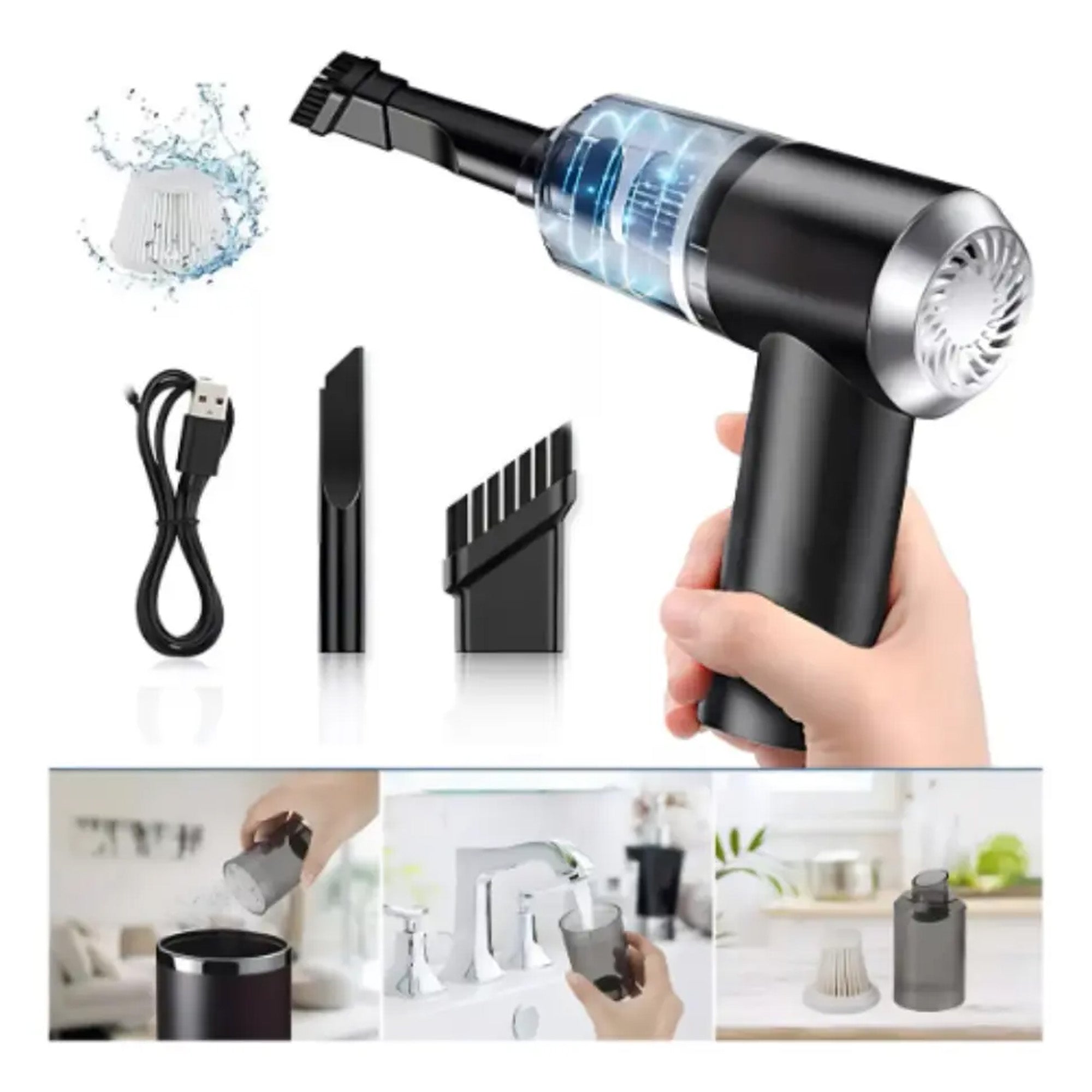 Aspiradora Portátil 3 en 1 Inalámbrica Recargable USB