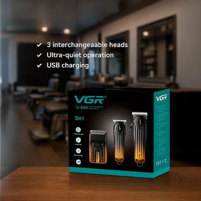 Kit Barbería 3 en 1/VGR - V644 (Corte + Barba + Afeitado) - Tienvir