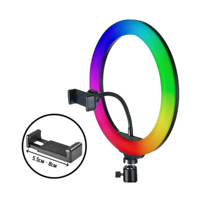 Aro de Luz LED 26 cm USB con Soporte para Celular – 3 Tonos de Luz