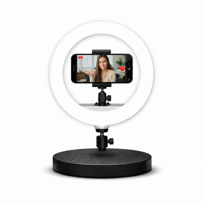Aro de Luz LED 26 cm USB con Soporte para Celular – 3 Tonos de Luz