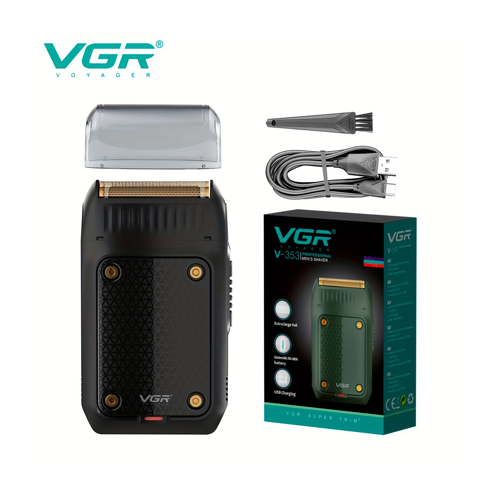 Afeitadora VGR V-353 Recargable – Acabado al Ras Compacto - Tienvir