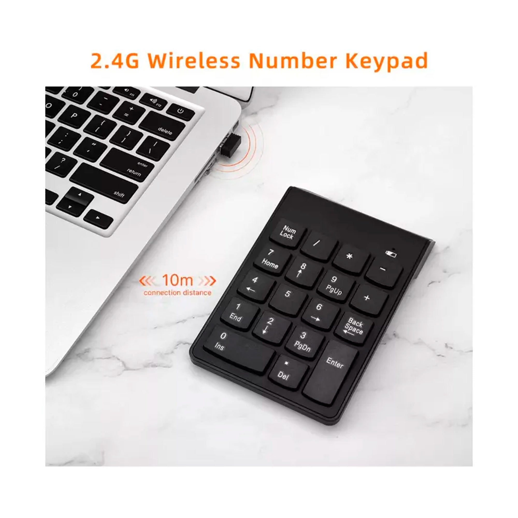 Teclado Numérico Inalámbrico Bluetooth / USB con Adaptador