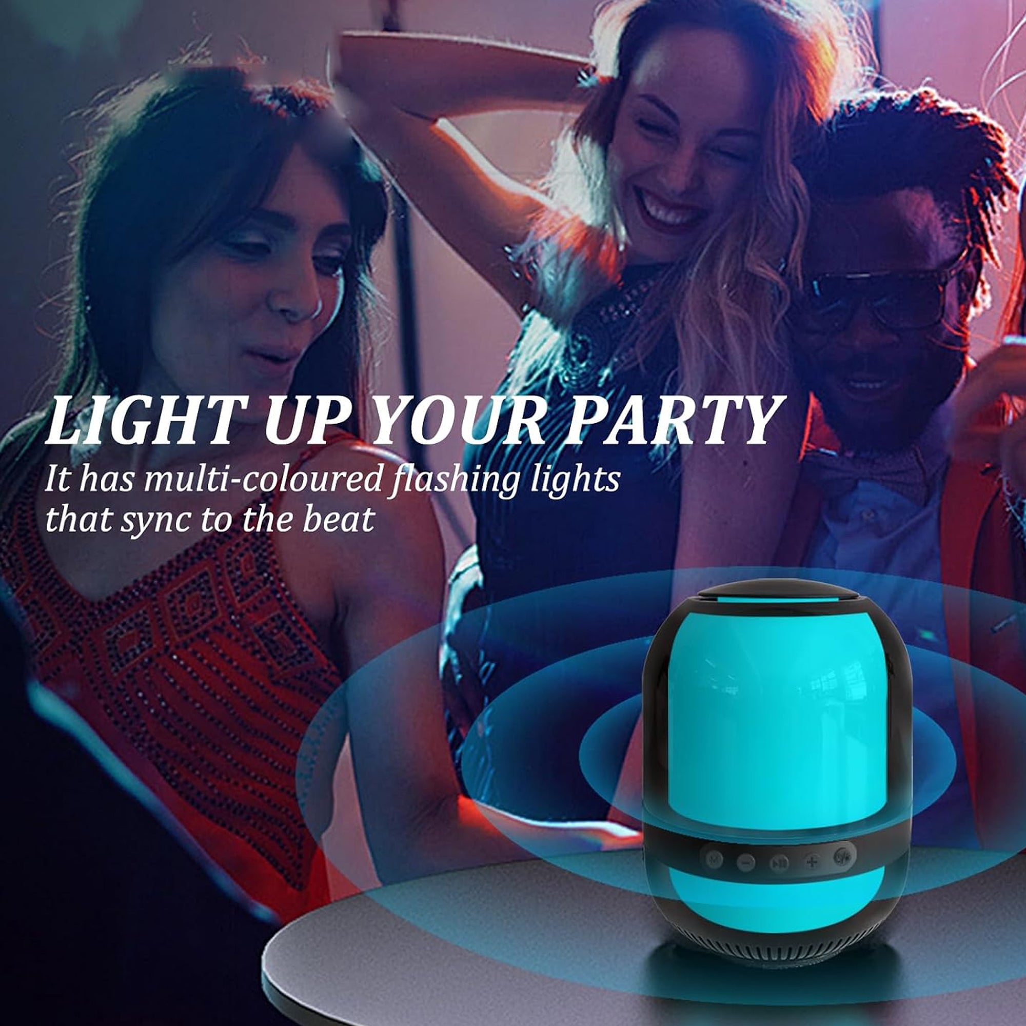 Parlante Bluetooth GTS-2149 Recargable con Luces RGB y Sonido Estéreo