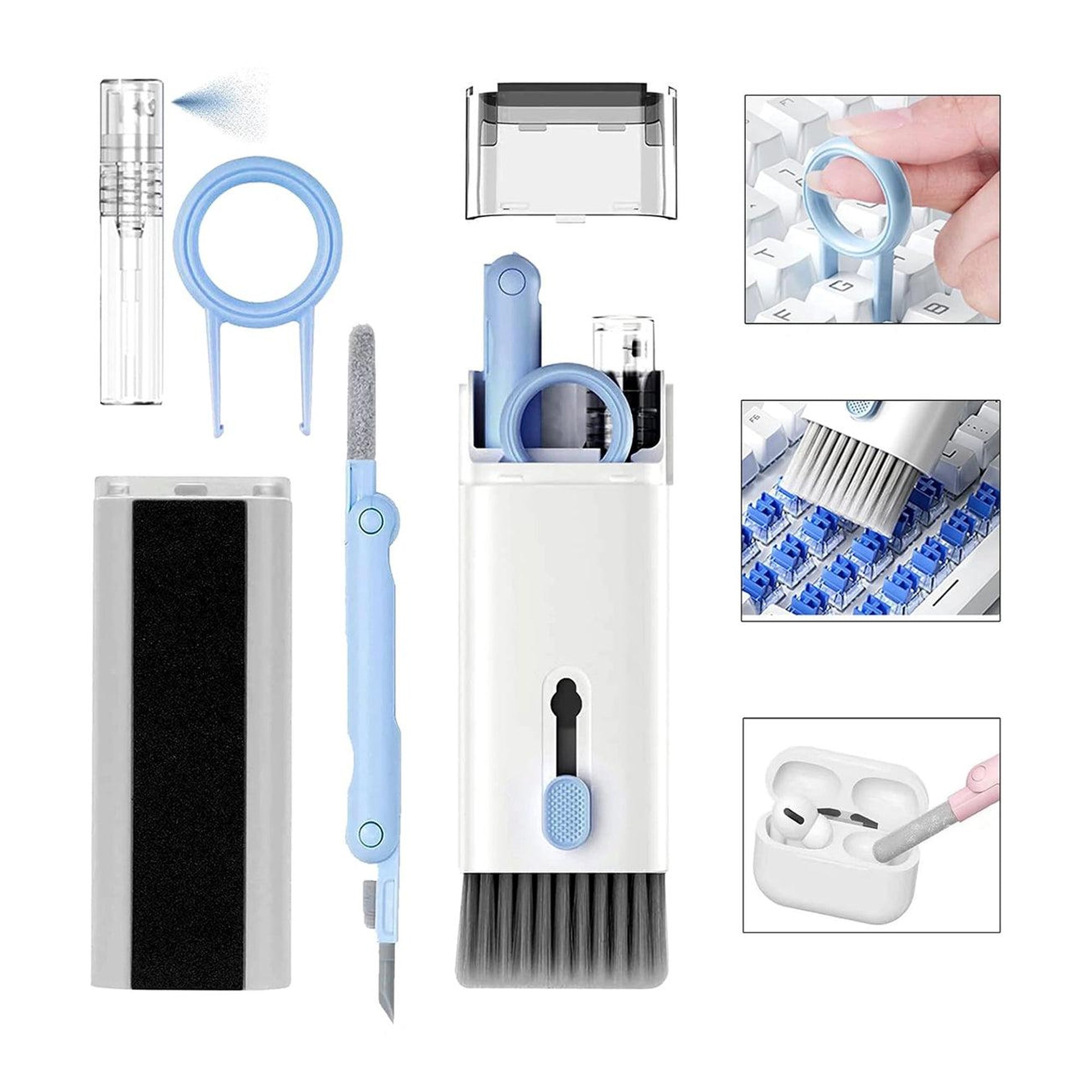 Kit de Limpieza 7 en 1 para Audífonos, Teclados y Celulares