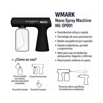 Soplador Nano Spray WMARK NG-SP001 – Desinfección Profesional en Barbería - Tienvir