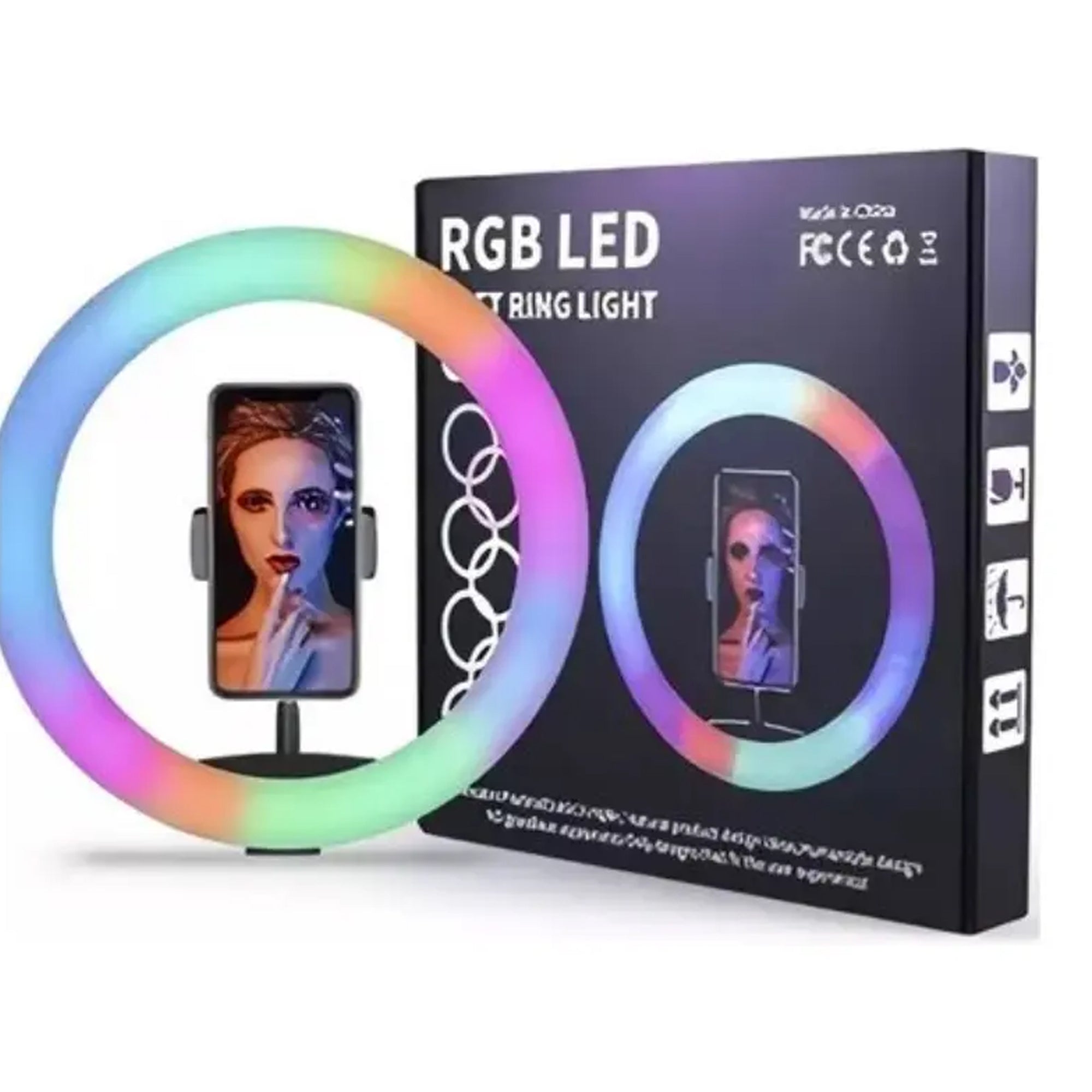 Aro de Luz LED 26 cm USB con Soporte para Celular – 3 Tonos de Luz